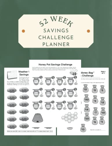 52 Week Savings Challenge Planner: Use This Money Tracker Journal...