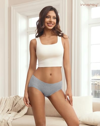 INNERSY Unterhosen Damen Baumwolle Atmungsaktive Hipster Unterwäsche Basic Bequem Panties 6er Pack – Bild 3