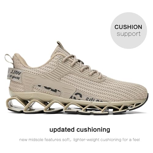 Image of Vooncosir Men's Fashion Sneakers Breathable Mesh Running Shoes Blade Non Slip Soft Sole Casual Athletic Walking Shoes