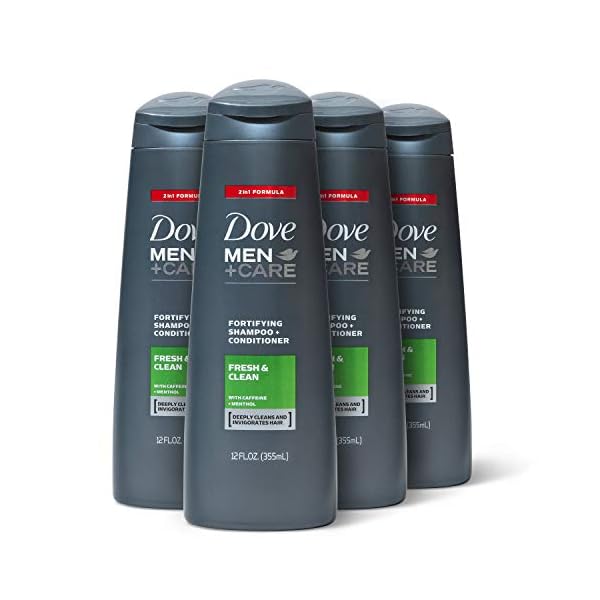 Dove-MenCare-Fortifying-2-in-1-Shampoo-and-Conditioner-for-Normal-to-Oily-Hair-Fresh-and-Clean-with-Caffeine-Helps-Strengthen-Thinning-Hair-12-oz-4-Count Dove Men+Care Fortifying 2-in-1 Shampoo and Conditioner For Everyday Care Fresh and Clean with Caffeine Helps Strengthen…