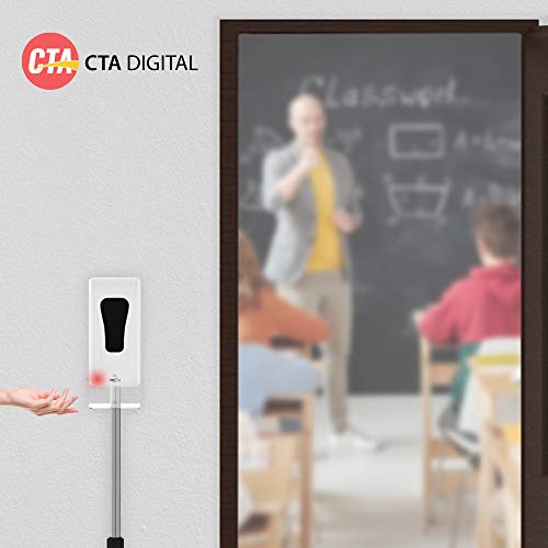 Image of Floor Stand Dispenser - CTA Compact, Height-Adjustable, Mobile Automatic Soap /Hand Sanitizer Dispenser Floor Stand with 4 Swivel Casters (SAN-CGSD) - Black