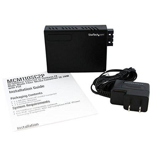 Startech.com 2 Km Fiber Media Converter - 10/100Mbps Ethernet - Multi Mode Sc Fiber - Poe - Ethernet Media Converter (Mcm110Sc2P) #TOP4