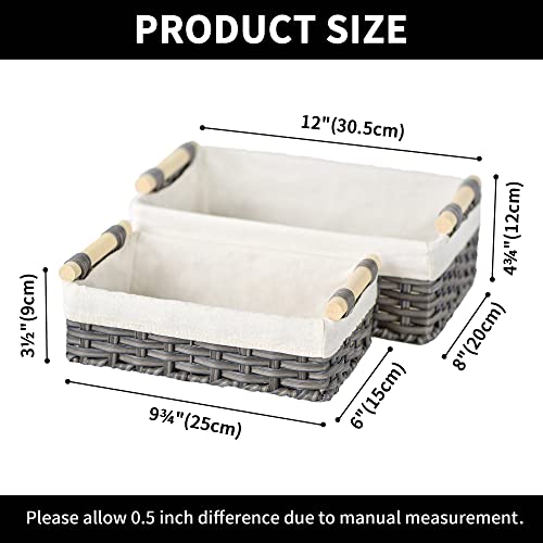 image for GRANNY SAYS Gray Wicker Baskets, Decorative Baskets for Shelves, Bathr