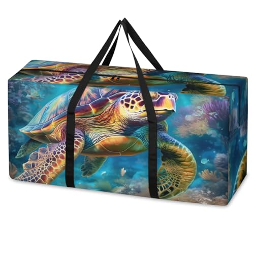 Shoblo Moving Bags Heavy Duty Storage Bags for Clothes Moving Supplies Packing Bags for Moving Traveling Sea Turtle Pattern