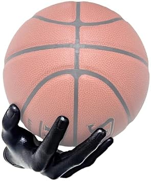 Basketball Holder, Hand Sculpture Ball Holder Wall Mount Art Decor Stand Basketball Storage Rack Organizer Display Case Man Cave for Football Soccer Gifts for Him Men Boys Gamers