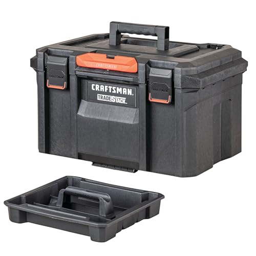 CRAFTSMAN TRADESTACK Tool Box, Waterproof Indoor/Outdoor, Stackab...