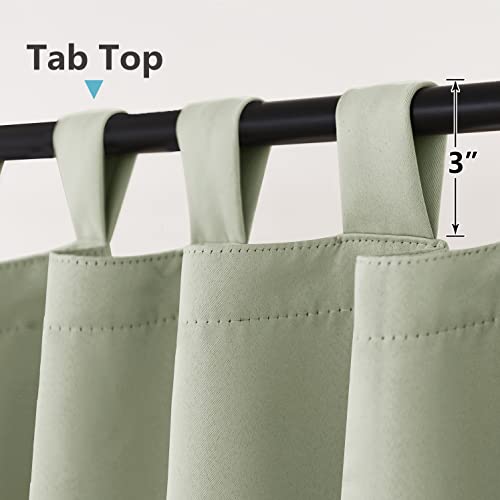 Ryb Home Sage Green Outdoor Curtains 84 Inches Long Blackout Thermal Insulating Curtains For Patio Pergola Gazebo Pavillion Garden Garage, W 52 X L 84, 1 Panel #TOP1