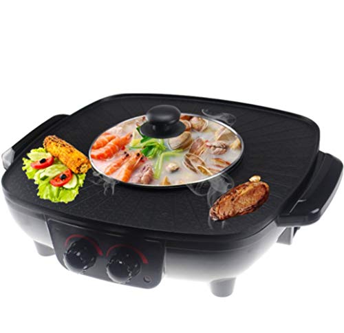 ZLSANVD BBQ Special Edition - The Origianl Thai Grill & Hot Pot,Adjustable Temperature Grills, Dual Control Switches, Easy to Clean