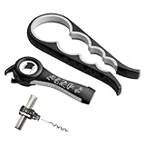 Apribottiglie Impugnatura In Gomma Tpr Antiscivolo Apriscatole Larghezza Coperchio 3-6,5 Cm Apribarattoli Per Macchine Sottovuoto, Può Staccare Linguette, Tappi Di Bottiglia E Tappi Di Sughero, Nero