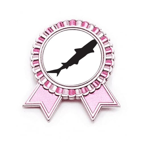 Broche requin en métal rose féroce de qualité supérieure