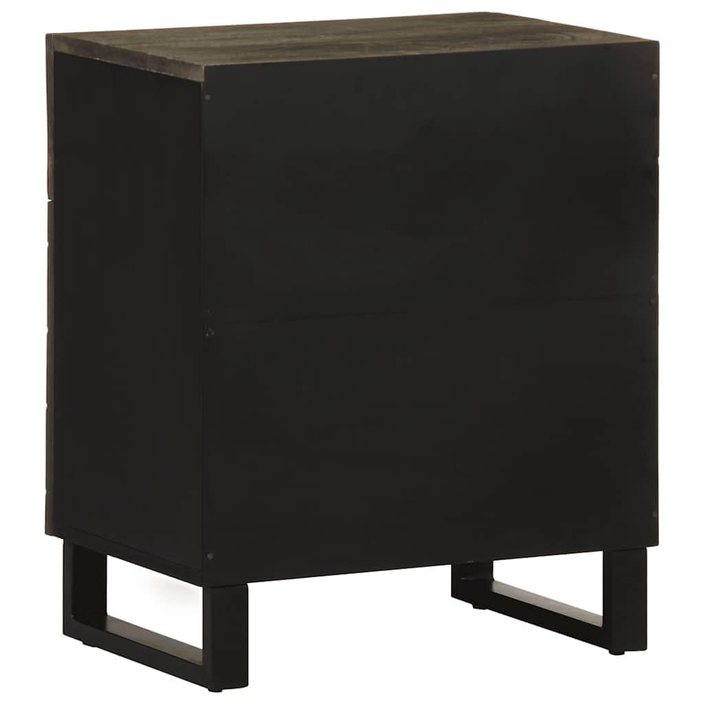 Elegante mesita de noche de madera maciza de mango con patas de metal, gran espacio de almacenamiento con puerta práctica, placa estable para lámparas y decoración, mueble de salón robusto