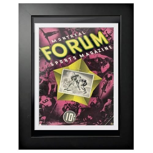 Montreal Canadiens Program Cover - Montreal Forum Pink & Yellow Star