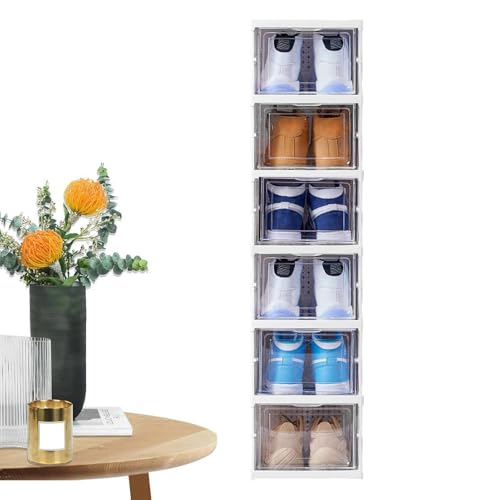 Boîte de rangement chaussures transparente plastique empilable dressing - 2