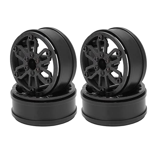 4PCS RC �J�[�{���t�@�C�o�[�z�C�[�������A6 �X�|�[�N�f�U�C���� 1/10 RC �z�C�[�������A�y�ʍ����x���������A�A�L�V���� SCX10 TRX6 �N���C�~���O�J�[�p (�^�C�vB)