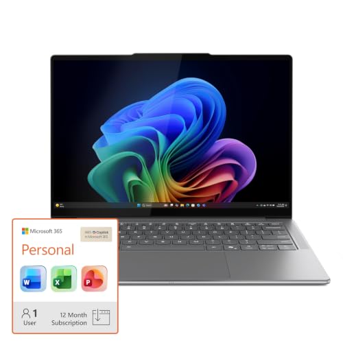 Image of Lenovo Slim 7i Aura Edition 2025 Copilot+ PC Core Ultra 7 256V 14 inch OLED 16GB 1TB Luna Grey + Microsoft 365 Personal 12-Month Subscription Bundle
