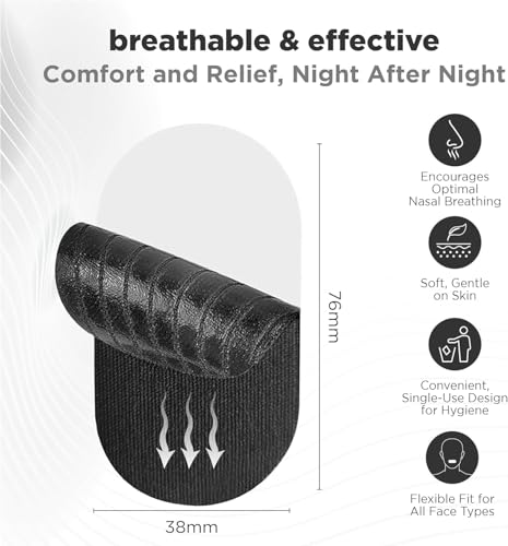 Image of Vn care 30 Pcs Sleep Strips Mouth Tape for Sleeping - Anti-Snoring Strips for Nose Breathing, Snore Reduction & Better Sleep | Hypoallergenic Adhesive Mouth Stickers for Kids & Adults (60 Pcs)