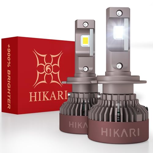 Image of HIKARI WINGS H7 Foglight, 60000LM Pure White 6000K LED Bulbs, Plug & Play IP68 Waterproof Pack of 2