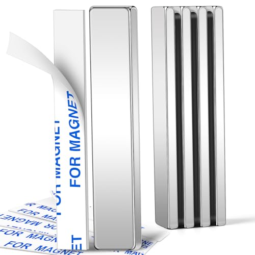 Image of MIKEDE Neodymium Magnets, 5 Pack Super Strong Magnets Bar, Heavy Duty Magnet with Adhesive Backing, Rare Earth Small Magnet Strips for Fridge, DIY, Craft, Science - 60x10x3 mm