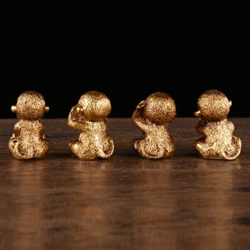 Set de 4 Figuras de Mono Feng Shui en Resina para Decoración miniatura 7