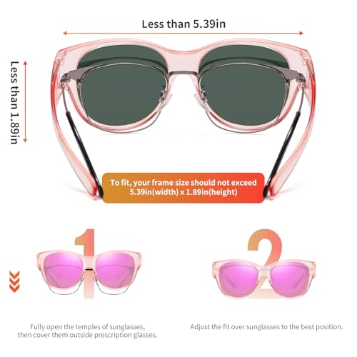 Image of GEGURI Polarized Sunglasses Fit Over Glasses for Men Women, Oversized Square Sun Glasses UV400 Protection Shades