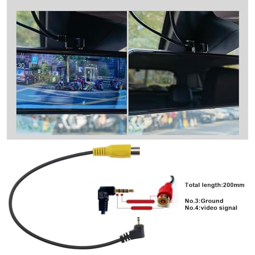 ECSiNG 2PCS 2.5mm TRRS Male to RCA Female Cable, 26cm, GPS Navigator Video AV Input, RCA Adapter, Audio Cable, Converter, Connection Lead