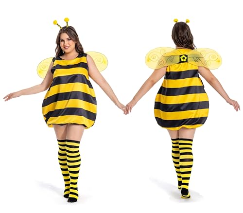 Bienen Kostüm Damen Bienenkostüm Erwachsene Hummel Große Größen 50 52 XXL Übergröße Karnevalskostüme Faschingskostüm Fasching Frauen