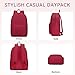 VASCHY School Backpacks, Lightweight Bookbag Schoolbag for Girls Casual Basic Simple Daypack for Women Red