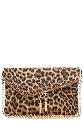 Image of FashionPuzzle Envelope Wristlet Clutch Crossbody Bag with Chain Strap