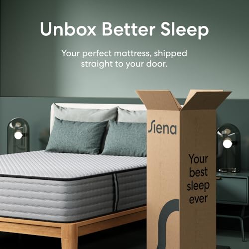 Image of Siena 12 inch Signature Hybrid California King Mattress - Medium Firm - Memory Foam & Innerspring System - 180-Night Trial - Pressure-Relief - Mattress in a Box