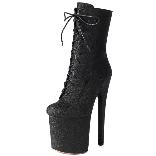 Roimaash Women Fashion 20CM Pole Dance Ankle Boots