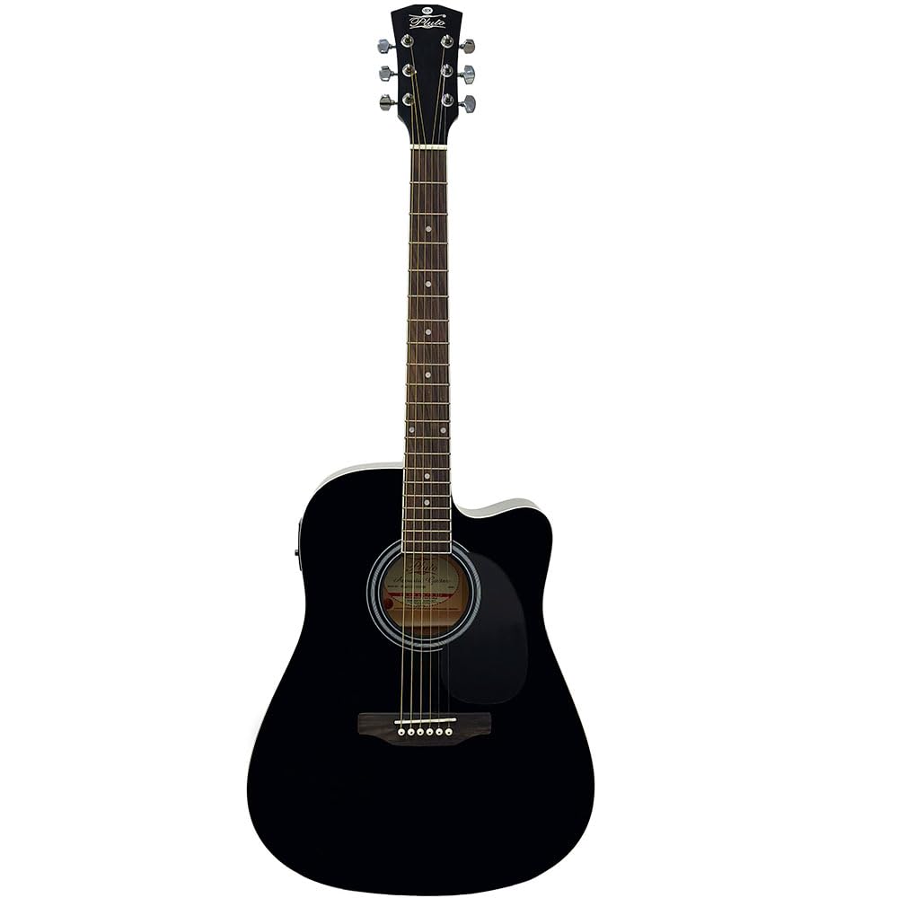 Pluto Acoustic Guitar 101 series Dreadnought Cutaway with Equaliser PA41CE-101 BK-image-19