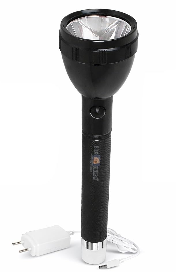 pick ur needs 50w rechargeable led torch light | high power bright laser torch | 5 hours backup | fast charging 2.5 hrs | long range searchlight with charger