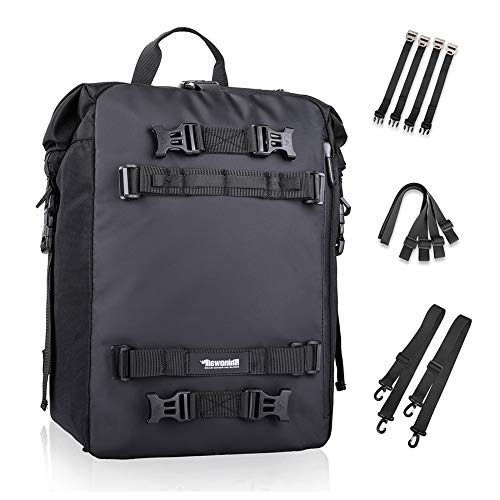 DONGKER Motorcycle Bag, 20L Motorbike Seat Tail Bag Backpack Waterproof Motor-Bike Luggage Bag for Outdoor Travilling Camping Hiking