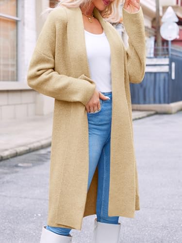 Image of Saodimallsu Womens Long Cardigan Sweaters Chunky Open Front Oversized Slouchy Knit Fall Trendy Coatigan Jackets