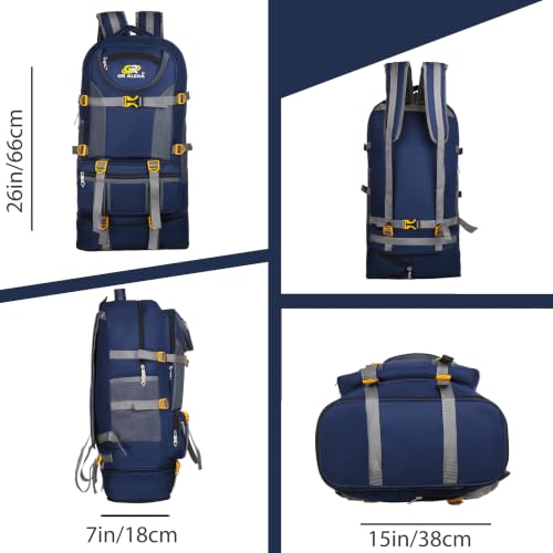 Image of ALEXA BAGS Rucksack Bags 75 Litres Travel Bag For Men Tourist Bag For Travel Backpack For Hiking Trekking Bag For Men Camping Banyan Ii With 1 Year Warranty, Green