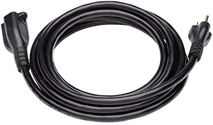 Amazon Basics 10-Foot Extension Cord - 13 Amps, 125V, Black