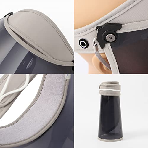 Withmoons Uv Protection Shield Hat Sun Visor Face Shield Uv Full Face Shield Sunblock Grey #TOP4