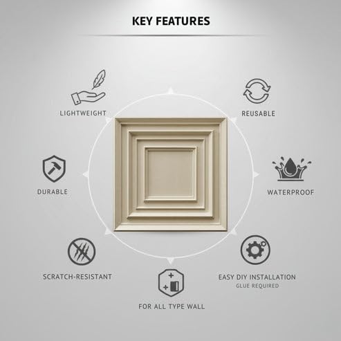 Image of Kayra Decor 3D PVC Wall Panels for Bedroom & Living Room | Accent Design | White Tail Color | 19.7 x 19.7 Inch | Pack of 40 | 107.6 Sq Ft