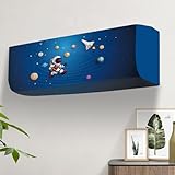 Jinchuan エアコンカバー フルカバー 洗える 花柄 北欧風 ほこり防止 ホコリ 花粉 ペット毛 対策 インテリア おしゃれ （アストロノーツ·75-95cm以内に適用）