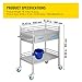 Happybuy 2-Tier Stainless Steel Medical Serving Cart, Utility Rolling Cart with Drawers, Lockable Wheels, Perfect for Laboratories, Hospitals, and Dental Clinics