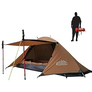 camppal 1 Person Tent for Camping Hiking Mountain Hunting Backpacking Tents 4 Season Resistance to Windproof Rainproof and Waterproof