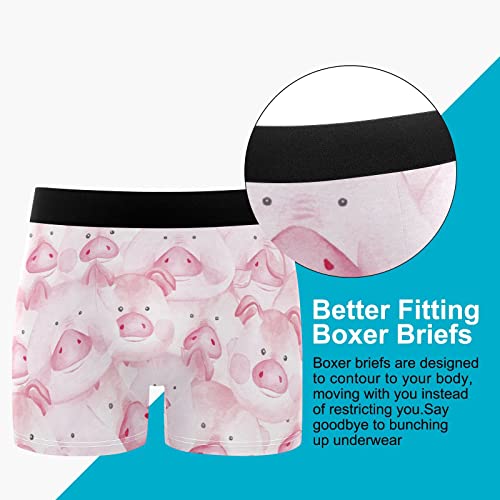 ZZXXB Cute Piggy Pig Mens Boxer Briefs 3 Pack Underwear Breathable Stretch Boxer Trunk S-XXL3