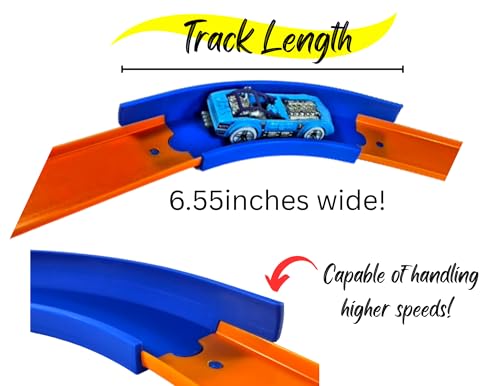 45 Degree Curved Tracks Compatible with Hotwheels Tracks - Set of 4