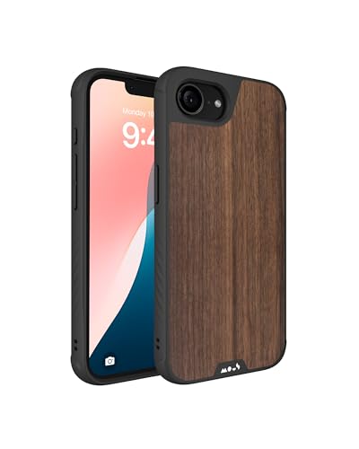 Coque antichoc iPhone 16e Mous MagSafe Limitless 6.0 Noyer évitez les casses avec le bois véritable