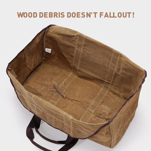 Sac à bois de chauffage en toile cirée robuste pour transport de bûches et cheminée - 6