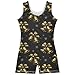 Aflyko Christmas Little Girl Gymnastics Leotard with Shorts Santa Black Golden Bells One-Piece Activewear Soft Stretchy Tank Tops Fun Fashion Dance Outfit 7-8T