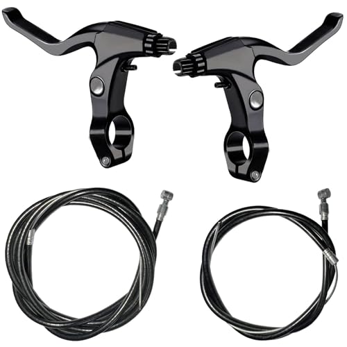 1 jeu de 4 leviers de frein de vélo avec câbles, 2 leviers de frein en alliage d'aluminium et 2 câbles de frein (avant et arrière) pour vélos de montagne,...