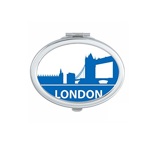 Miroir de poche Londres mignon petit miroir bleu à offrir
