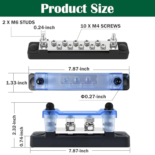 Bloc de distribution d'alimentation 12V LENKRAD avec plots M6 pour circuits renforcés - 2