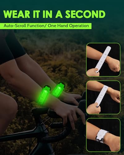 Fitense Led Armband Aufladbar, 2 Stück Reflective Leucht Armbänder Leuchtarmband, USB Lichtband Armband, Leuchtbänder Reflektorband Nacht Sicherheits Licht für Joggen, Laufen, Hundewandern, Radfahren